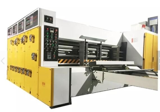 Máquina acanalada automatizada de la fabricación de la caja que imprime ranurando cortar con tintas