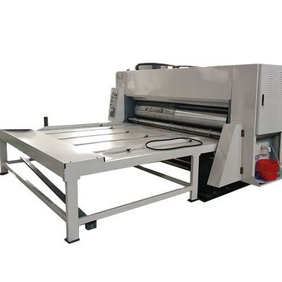 Flexo acanalado 4 impresoras a color Slotter troquelado tipo de alimentación de cadena semiautomática