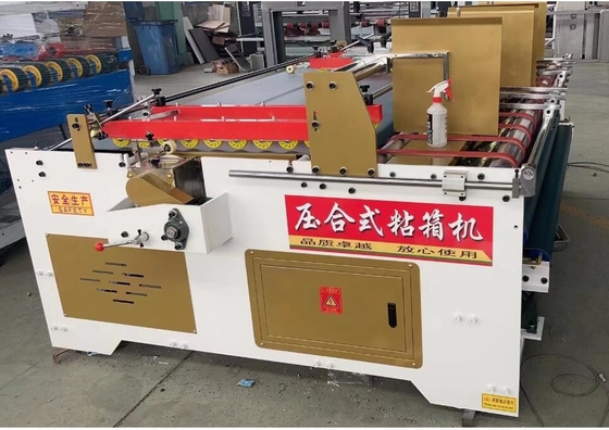 Máquina de pegado de caja de cartón semiautomática de doble alimentación para cartón corrugado