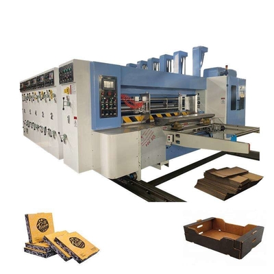 Máquina de impresión de cajas de cartón corrugado con cortador a presión Flexo