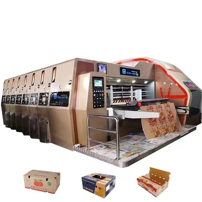Máquina de corte de caja de cartón corrugado de cuatro colores de alta velocidad para la fabricación de cajas